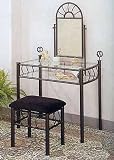 Black Wrought Iron Sunburst Design Vanity Set by Coaster Furniture Review