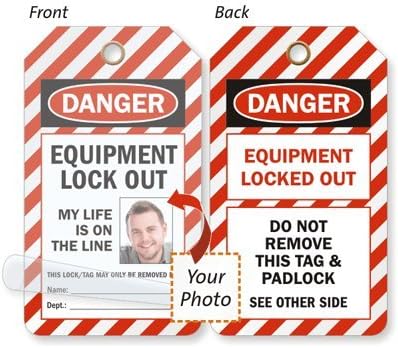 Self-Laminating Lockout Danger, Self-Laminating Plastic, Eyelet, 25 Tags / Pack, 5.875" x 3.375"