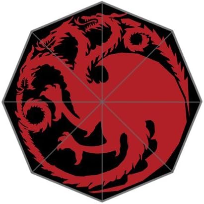 Blood and Fire Dragon Three-Head Red Dragon Pattern Custom Foldable Umbrella DIY Umbrella