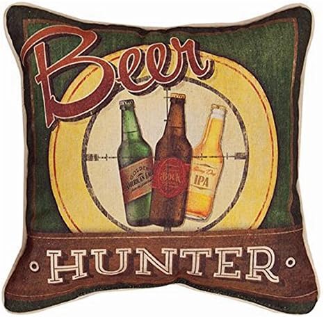 Man Cave Throw Pillows - Home Bar Pillow (Beer Hunter)