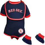 Boston Red Sox Navy Blue Infant Bib & Booties Set