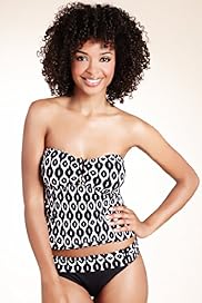 Ikat Print Bandeau Tankini Top