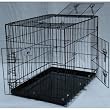 3 Door Suitcase Style Folding Metal Dog Crate with Metal Pan 36Lx24Wx26H