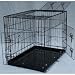 3 Door Suitcase Style Folding Metal Dog Crate with Metal Pan 36Lx24Wx26H