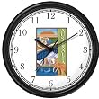 Icons of Australia: Uluru or Ayre's Rock, Sydney Opera House & Bridge, Koala & Kangaroo - Famous Landmarks - Wall Clock by WatchBuddy Timepieces (Black Frame)