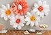 Martha Stewart Crafts 44-10219 Tissue Pom-Pom Kit, Peach and Pearl  Daisies, White