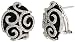 14k White Gold 13/16 (20mm) tall Earrings, w/ 0.85 Carat Round Brilliant Diamonds & Oval-shaped Black Onyx Stone