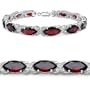 17.60 Carat Genuine Garnet Sterling Silver Bracelet