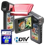 SVP T608 2.7-inch 1280X720p HD Widescreen Red Digital Video Camcorder (SVP 4GB SDHC Memory Card Included)