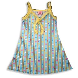 Lipstik Girls - Girls Dress, Blue, Yellow