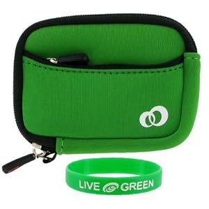 Neoprene Sleeve (Forrest Green) Case for Canon PowerShot SD1100IS Digital Camera Silver