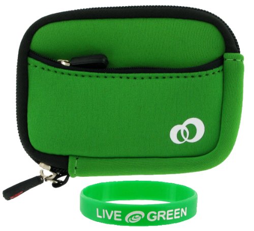Neoprene Sleeve (Forrest Green) Case for JVC PICSIO GC-FM1AUS HD Camcorder Black Ice