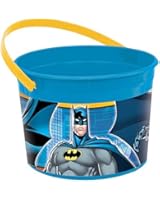 Amscan Awesome Batman Container (1 Piece), Blue, 4 1/2 x 6 1/4"