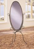 Powell Furniture 147 - Garden District Black with Gold Highlights Scroll Cheval Mirror