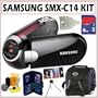 Samsung SMX-C14 16GB Digital Camcorder in Red + 8GB Deluxe Accessory Kit