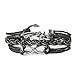 Hitop Jewelry Mens Womens Leather Bracelet, Vintage Anchor Infinity Charm Bangle, Black