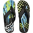 Fox Racing Riot Flip Flop Men's Sandal Racewear Footwear w/ Free B&F Heart Sticker Bundle - Black/Green