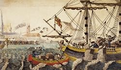 Boston Tea Party Illustrated, Engraving Published In London, 1789 - 16" x 20" - Fine-Art Gicl??e Photographic Print of an Image from the Library of Congress Collection