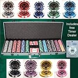600 Casino Grade Ultimate Poker Chip 14 Gram Poker Chips w/ Free Timer Dealer Button. Premium Clay Poker Chips, Includes Aluminum Case.