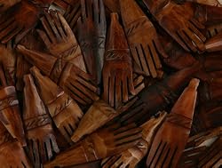 Bone Hand Beads or Pendants, Indonesian - 4 Pcs