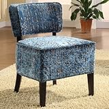 St. Croix Armless Club Chair In A Blue Velvet Fabric (Blue) (31