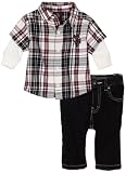 U.S. POLO ASSN. Baby-Boys Newborn 2 Piece Jean And Shirt Set