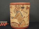 MAYA Ceramic Cup Red Clay Pottery (Hand Painted) MEXICAN Folk Art-Crafts
