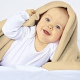 Throw Blanket Fleece Blanket Supersoft Warm 150x200 cm (Gold-Beige)by Jago