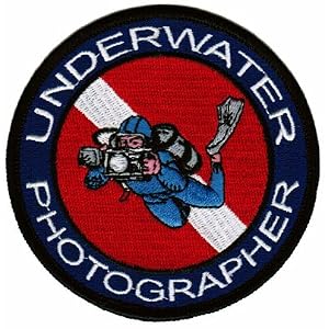 Underwater Photographer Patch Embroidered Iron-On Scuba Diving Photography Emblem Souvenir