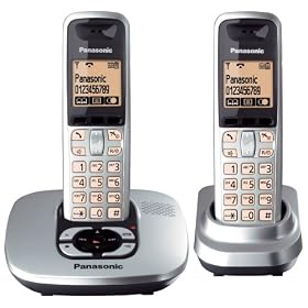 Panasonic KX-TG6422ES DECT Twin Digital Cordless Phone Set with Answer Machine in Silver