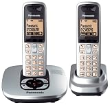 Panasonic KX-TG6422ES DECT Twin Digital Cordless Phone Set with Answer Machine in Silver