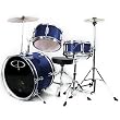 GP50 3-Piece Junior Children's/Kids Drum Set with Sticks - Metallic Midnite Blue