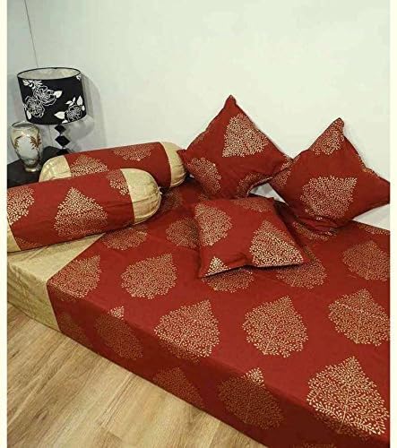 Hav 8 Piece Diwan Set/ Diwan Cover 4 x 7 Maroon