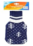 Blue & White Knitted Snowflake / Christmas Hot Water Bottle Cover