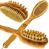 Bath Blossom Bamboo Body Brush For Back Scrubber - Natural Bristles Shower Brush With Long Handle - Excellent For Exfoliating Skin - Use Wet Or Dry - Suitable For Men And Women.