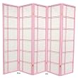 6ft. Double Cross Japanese Shoji Folding Privacy Screen Room Divider - 5 Panel Pink