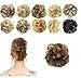 FESHFEN Ponytail Extensions Hair Extensions Wavy Curly Messy Hair Bun Extensions Scrunchy Scrunchie Hair Bun Updo Hairpiece Donut Hair Chignons Hair Piece Wig Strawberry Blonde Scrunchie Hairpiece