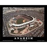 Professionally Framed Los Angeles Angels Angel Stadium of Anaheim California Sports Poster Print - 8x10 with RichAndFramous Black Wood Frame