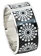 Glam Triple C Designs "Mystic Sun" Black & White Abstract Cuff Bangle Bracelet