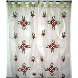 2 White Window Treatment Tab Curtains Sheer Panels by NovaHaat