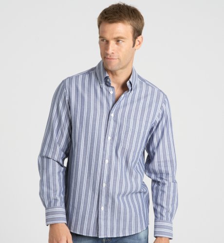 Big & Tall Blue Harbour Long Sleeve Oxford Stripe Shirt