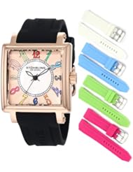 Stuhrling Original Womens 149L3.124614 Vogue Ozzie Dream Swiss Quartz Mother-Of-Pearl Black Strap Set Watch