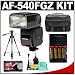 Pentax AF-540FGZ Flash + 4 Batteries & Charger + Tripod + Case for Pentax K10D, K20D, K100D, K110D, K200D & K2000 Digital SLR Cameras