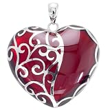 Red Heart Sterling Silver Pendant