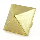 Fashion Square Shaped Stretch Ring; Matte gold finish; Stretch band to fit any size;