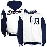 Detroit Tigers White Full Zip Hoody Sweatshirt