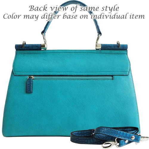 Exquisite Womens Croco Texture Satchel Style Designer Briefcase Laptop Bag with Front Buckle (Green) Exquisite Womens Croco Texture Satchel Style Designer Briefcase Laptop Bag with Front Buckle (Green)