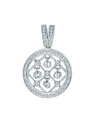 14K White Gold Diamond Dashing Diamonds Pendant (chain NOT included)