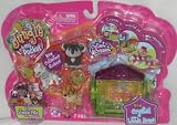 Jungle in My Pocket Little Crystal Green Home Purple Roof Along with Zebra, Koala and Cheetah