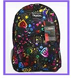 Track Rainbow Colored Heart Peace Signs Backpack School Bag 16.5